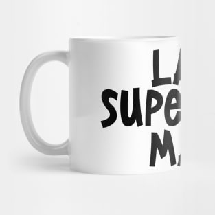 Lazy Superhero Mask - retro black and white typography text superheroes Christmas gift idea Mug